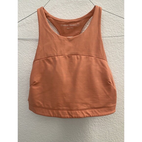 Outdoor Voices Sports Bra Coral Orange Activewear Exercise Padded Small - Picture 1 of 7